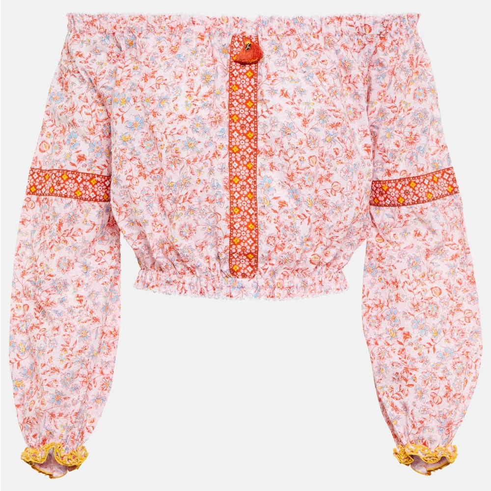 NWT POUPETTE ST BARTH Women’s Nana floral cotton crop top Size Medium